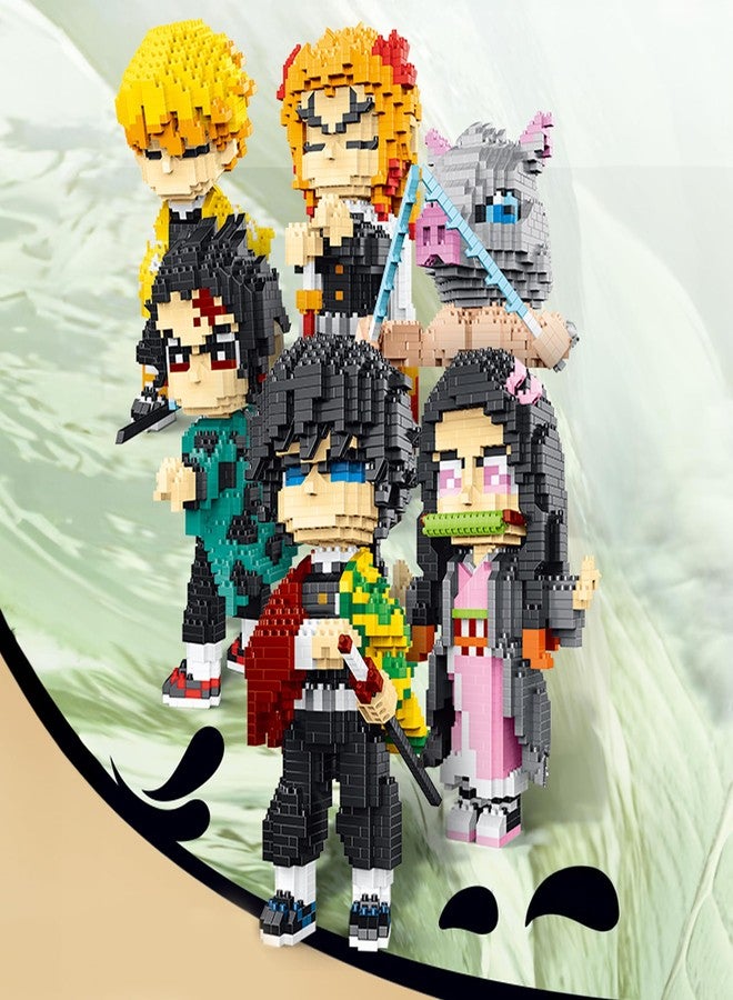 MACTANO Anime Demon Figure Micro Mini Building Set Slayer Tanjiro Kamado Building Block Toy for Adult-1187pcs - Image 5